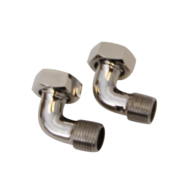 Coupleurs de robinet de baignoire pliés (paire), Nickel poli