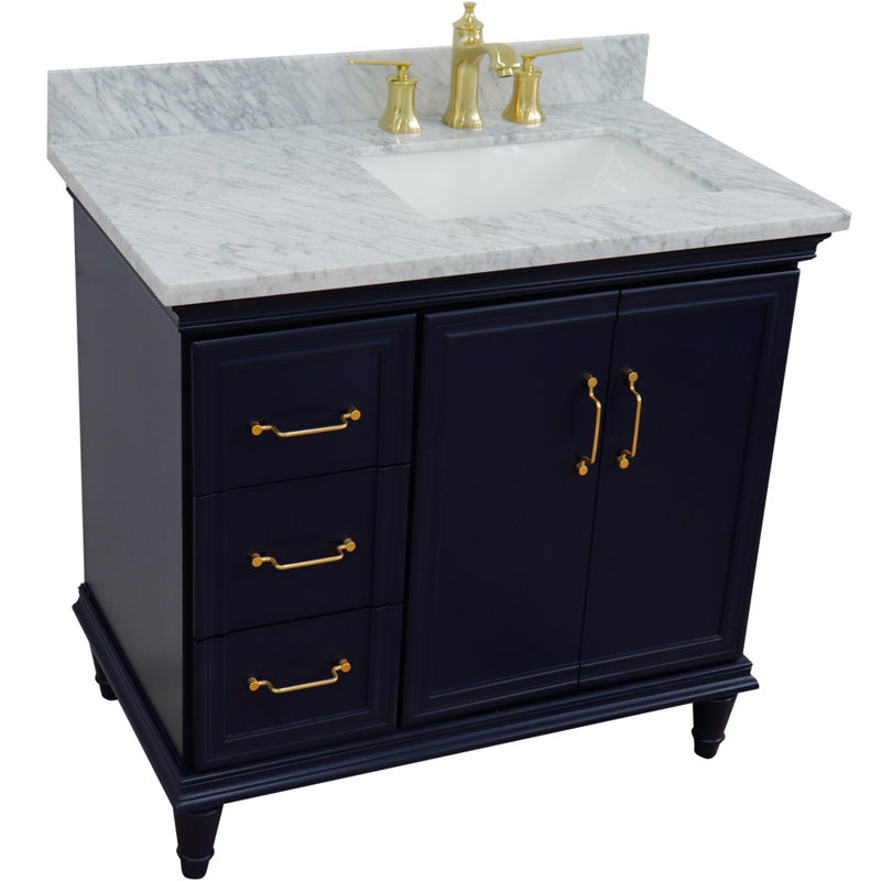 Ensemble de meuble-lavabo simple 37 po Lobardy, Bleu