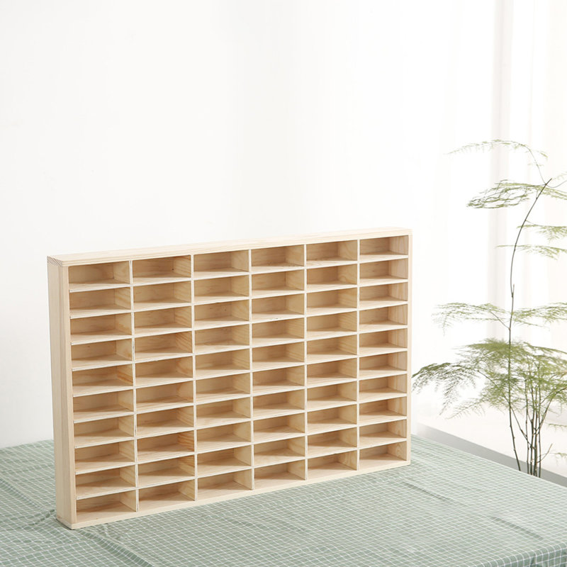 Armoire de rangement en bois 1/64, 60 grilles pour boîte d'allumettes Hot Wheels, vitrine murale pour salle de jeux, chambre à coucher