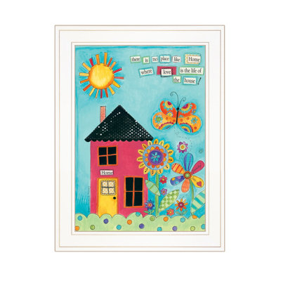 «No Place Like Home», art mural encadré pour le salon, décoration murale par Bernadette Deming