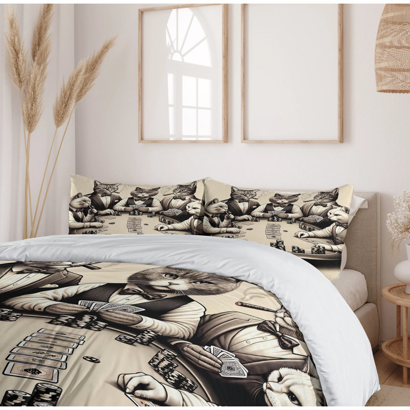 Cat Duvet Cover, California King Duvet Cover + 2 Standard Shams