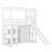 Twin Size Loft Bed With Wardrobe, Wood Loft Frame With Storage Shelves, Slide, Multifunctional Design And LED Light