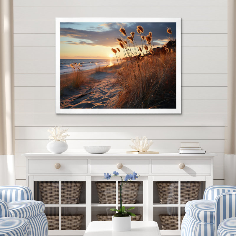 Golden Sands A hypnotisant XVII sur toile, H 12 po x l 20 po x P 1 po, Cadre photo blanc