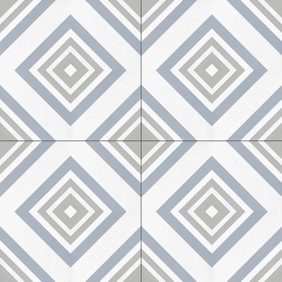 Bliss 8 po Carreau de mur et de sol en porcelaine à motif espagnol / marocain Encaustic