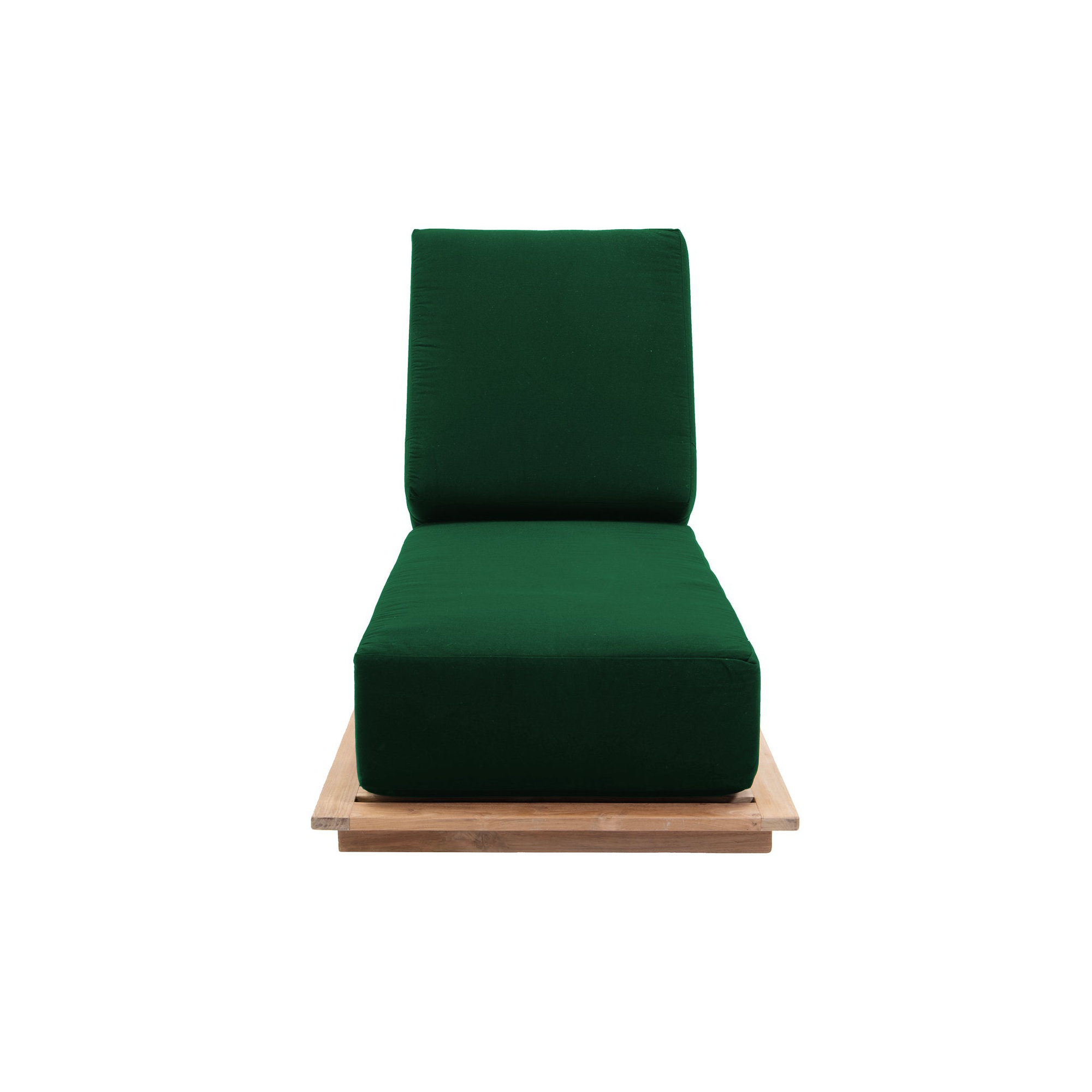 Varenna 27.5'' Outdoor Teak Chaise Lounge, Forest Green