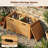 Acacia Wood Outdoor Coffee Table With Stools, 3-Piece Patio Set