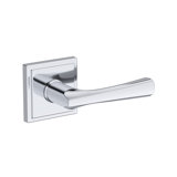 Wyndcliff Passage Lever with Stepped Square Rose in Satin Nickel