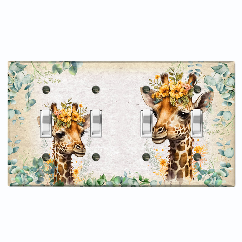 Animals 4 - Gang Toggle Light Switch Standard Wall Plate