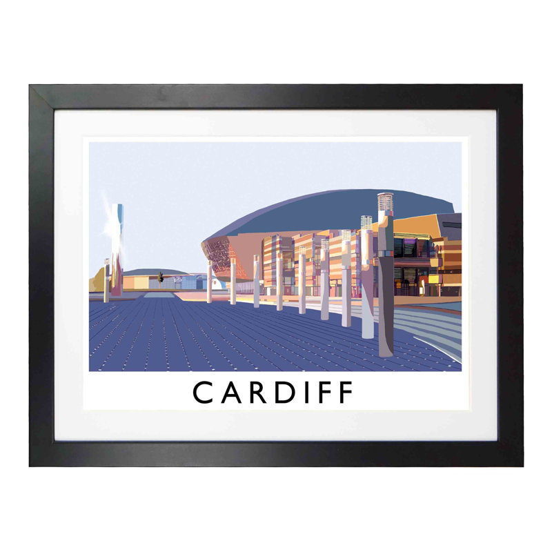 Cardiff 1 by Richard O'Neil - Print, Black Wood Frame, 33.5 cm H x 43.5 cm W x 2.2 cm D