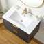 Meuble-lavabo mural moderne 30 po grain de bois brun