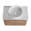Meuble-lavabo mural 72 po avec lavabo d'art en céramique, 1 tablette de rangement et 4 portes à fermeture en douceur-121938659
