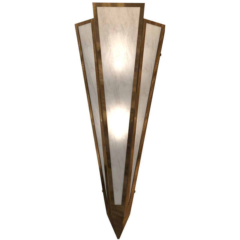 Brum 2 - Light Flush Mounted Sconce, Antique Copper, White