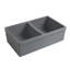 FarmhausQuatro 33" x 20" Double Bowl Front Apron Fireclay Sink-93327031