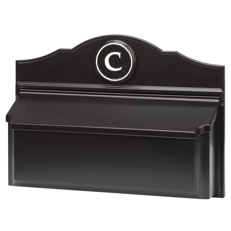 Colonial Wall Mounted Mailbox, Black/White, Yes
