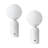 Mila Tall 15 in. Modern Marble and Frosted Globe Bedside Table Lamp with Integrated Energy-Saving LED Light - Bundle Set of 2