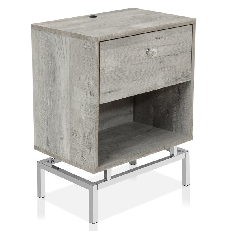 Breyelle End Table with Storage, Light Gray