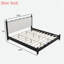 Lit plateforme en bois avec tête de lit tapissier festonnée-458530100-458530099