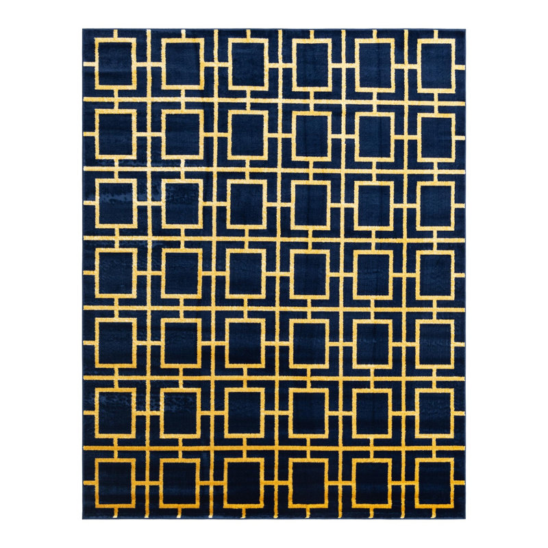 Tapis bleu marine Corando, Rectangle 7 pi 10 po x 10 pi