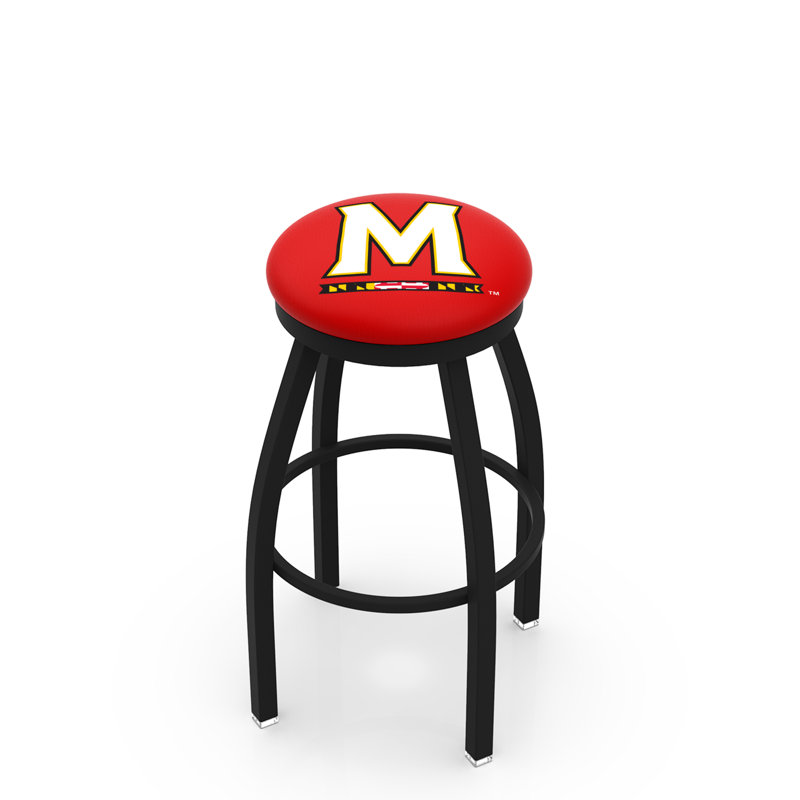 NCAA Swivel 25" Counter Stool, Black Wrinkle, University of Maryland