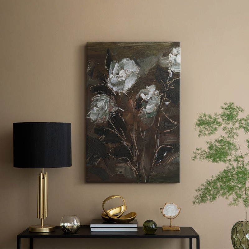 Blanc et cuivre floral I - galerie sur mesure