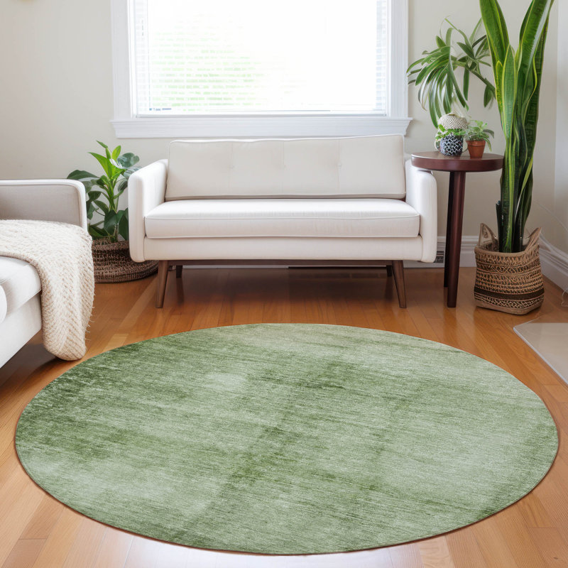 Tapis intérieur / extérieur Xhevrie lavable à la machine, Rond 8 pi