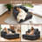 Corduroy Upholstered Sofa Lounge Chair with Removable Storage Ottoman and Pillows-30853405-30323367