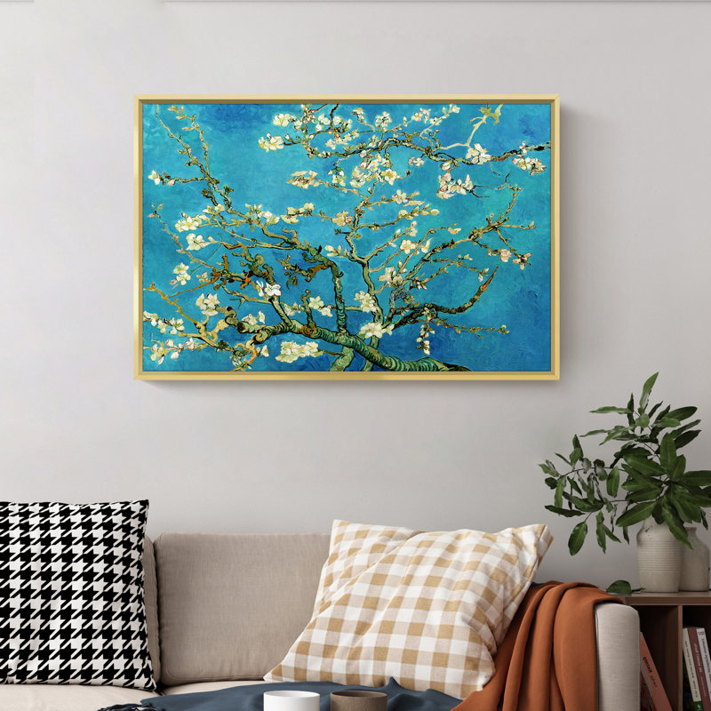 «Van Gogh Wall Art» par Vincent Van Gogh, reproduction d'art sur toile tendue, H 16 po x l 24 po x P 1,6 po, Or