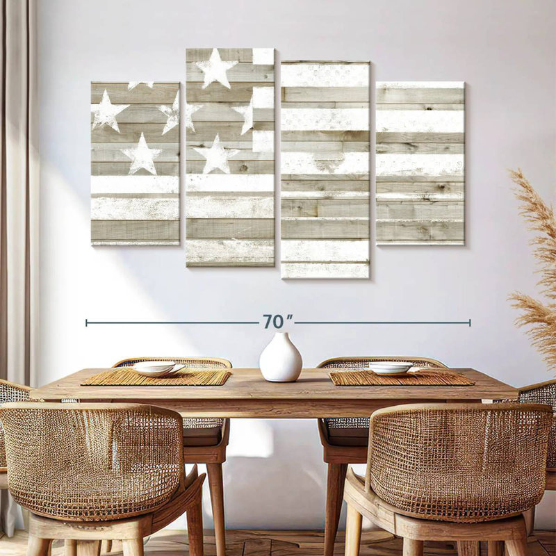 Drapeau Borges Rustic Americana, H 42 po x l 68 po