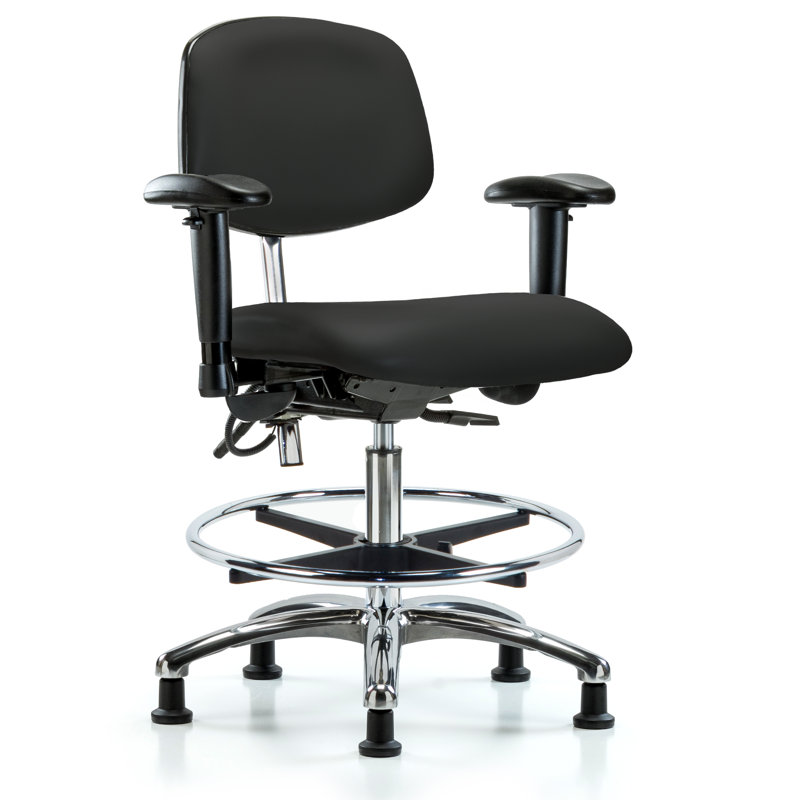 Chaise en vinyle ESD, Noir, Patins, Inclus