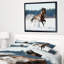Paysage «Horse Run in Winter», reproduction de photo sur toile tendue encadrée-26671257