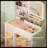 Small Vanity Desk With Mirror And Lights And Chair, Makeup Vanity With Glass Top And 2 USB Power Strip, Vanity With Two Drawers And One Cabinet, Dressing Table Set With 3 Lights Colors Mirror (White)