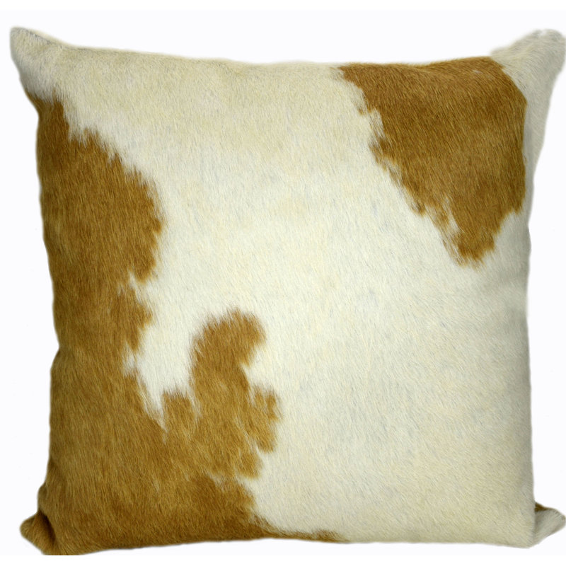 Animal Print Leather/Suede Reversible Throw Pillow