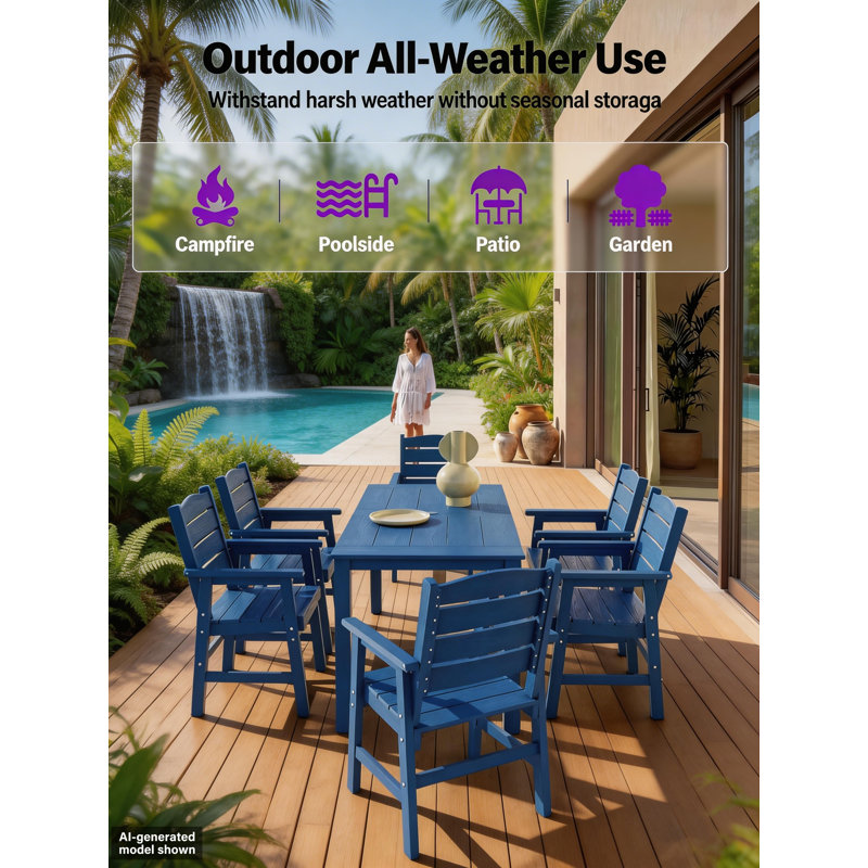 All Weather Outdoor 5 Pieces Patio Dining Sets With Umbrella Hole& Aluminum Frame For Outside Backyard/Porch/Deck, 1-Tables 4-Chairs
