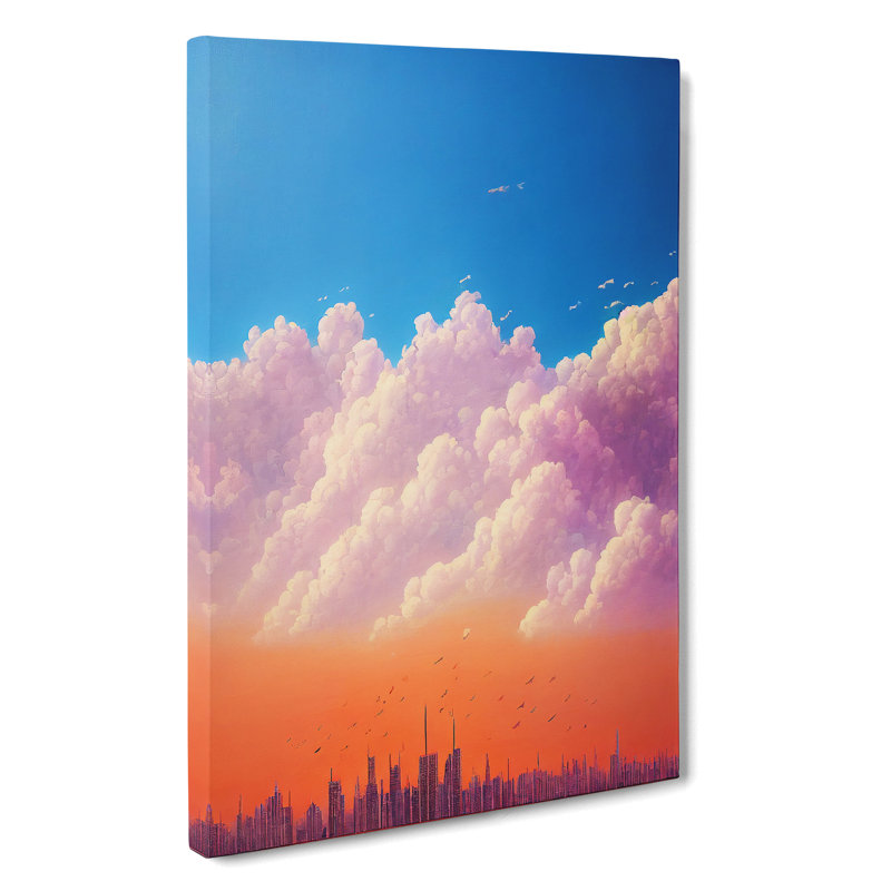 XC1022-1444X City Skyline Under Clouds - Wrapped Canvas Print, 50cm H x 35cm W x 3cm D