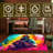 79" X 59" Bright Graffiti Shooting Battle Game Rug - Colorful Bomb War Design, Polyester Non-Slip Gaming Carpet For Bedroom Playroom-965456307