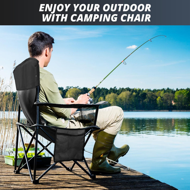 Tashionna Folding Camping Chair, Black