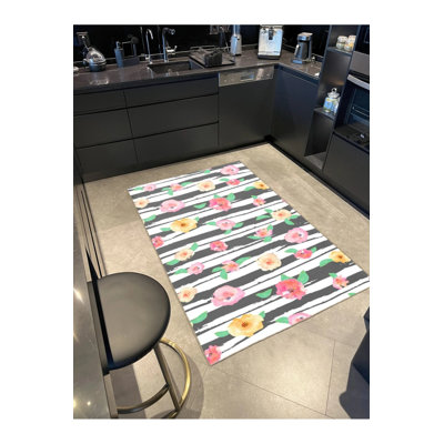 Tapis décoratif à fleurs mélangées