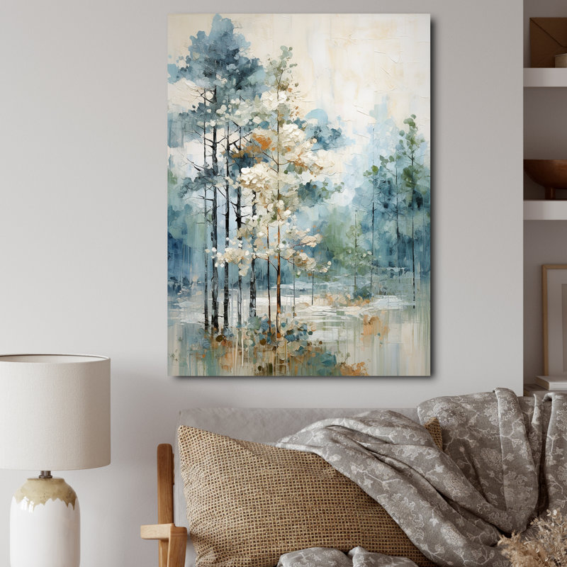 Pin, forêt enchantée II - Pin, art mural, H 32 po x l 24 po, Toile tendue, Sans cadre