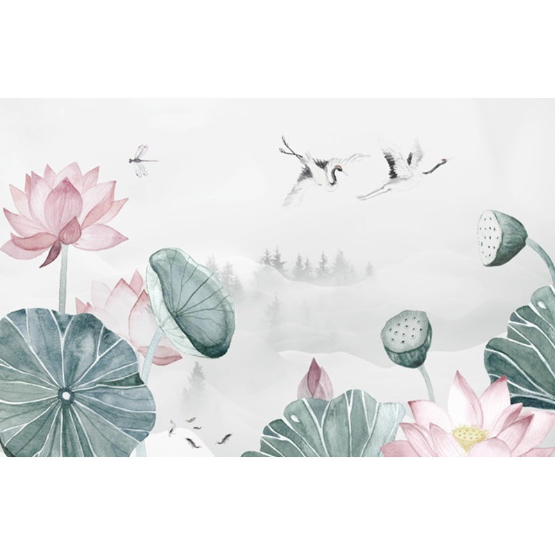 Floral Wall Mural, 204" W x 114" L