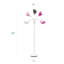 Lampe sur pied ajustable à col de cygne 5 lumières Tarbert, blanc, rose, gris fumé, abat-jour blanc, H 67 po