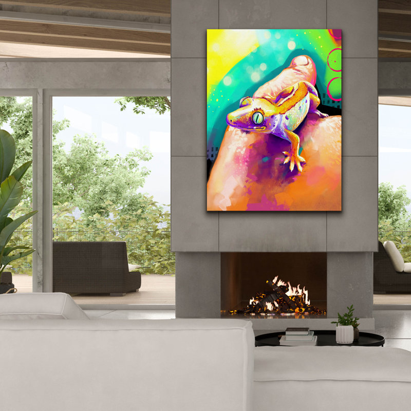 Toile épique Graffiti «Pop Art Lézard» par Furbaby Affiliates, 40 po x 54 po