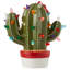 Cactus de Noël en céramique peint à la main avec lumières et pré-éclairé