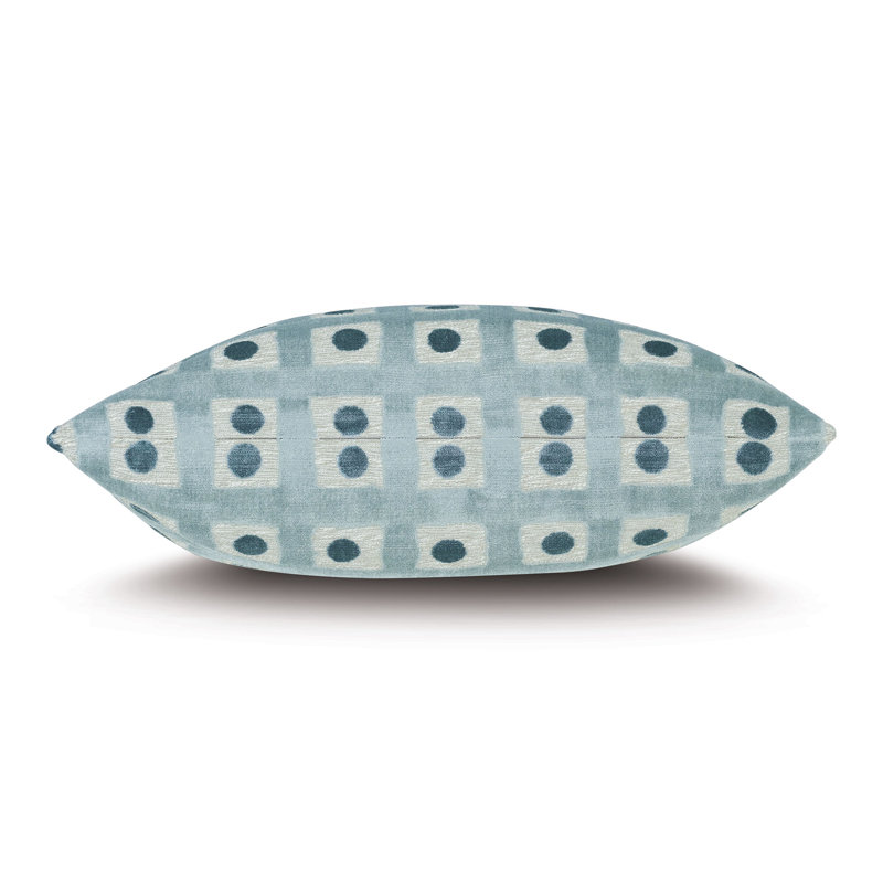 Salvatore Domino Decorative Pillow In Gold, Blue/Silver, Square 22"