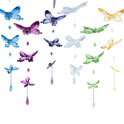 Lauritzen Assorted Hanging Three Piece Acrylic Butterfly Chain Ornaments (Set of 6)