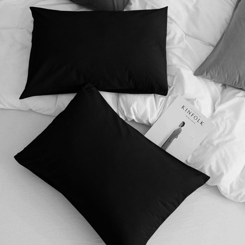 Aspire Homeware Super Soft & Breathable Microfiber Dyed Pillowcase (Pack Of 2), Black