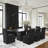 Cindina Luxe Upholstered Modern Fabric Black Dining Chairs With High Back Support & Extra Wide Seat-123058734