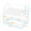 Lit superposé simple en métal en forme de maison avec clôture et porte-942795844