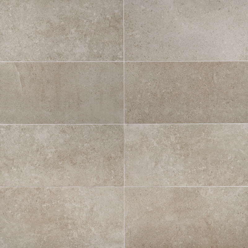 Grava 11.81 in. x 23.62 in. Matte Stone Look Porcelain Floor and Wall Tile (9.68 Sq. Ft. / Case), Ivory