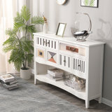 White Rectangular Solid Wood Console Table