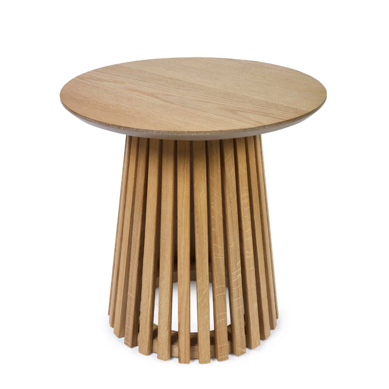 Dejania Pedestal End Table, Natural Wood